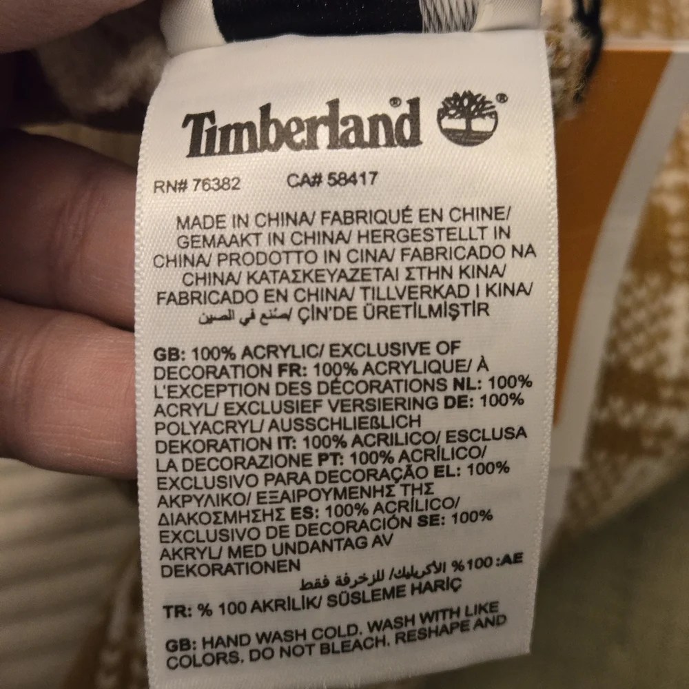 New Timberland Scarf‎ Buffalo Plaid Caramel And Cream Excellent Condition Soft